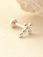 925 Silver Cross cartilage earring 20g