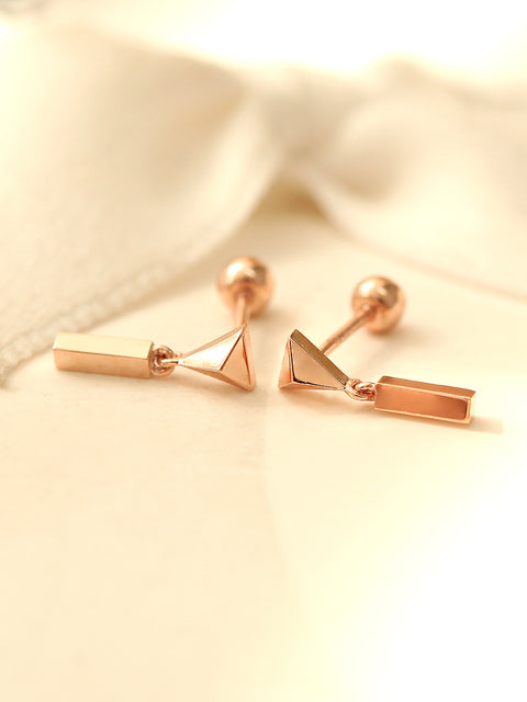 14K gold Triangle Drop Stick cartilage earring 20g