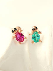 14K Gold Cubic Turtle Cartilage Earring 20G