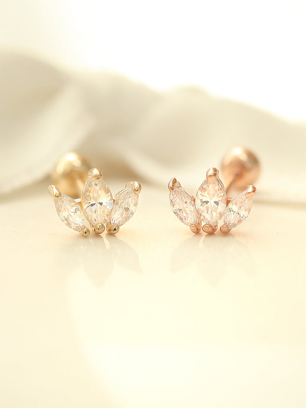 14K gold Mini Tiara cartilage earring 20g