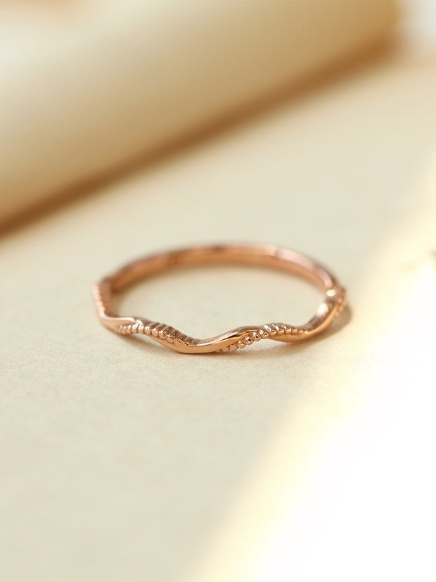 14K 18K Gold Wave Layered Ring