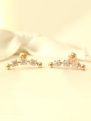 14K Gold Cubic Curve Ball Cartilage Earring 20G18G16G