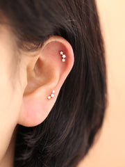 14K gold Curve Cubic cartilage earring 20g