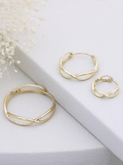 14K Gold Twist Hoop Earring