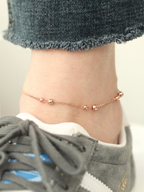 14K 18K Gold Ball Chain Anklet Bracelet