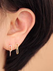 14K gold Drop Chain cartilage earring 20g