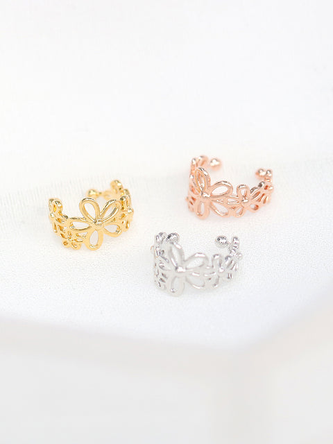 925 Silver Flower Ear Cuff