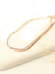 14K Gold Cutting Ball Snake Chain Anklet