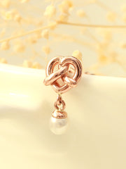 14K Gold Pearl Heart Cartilage Earring 18G16G