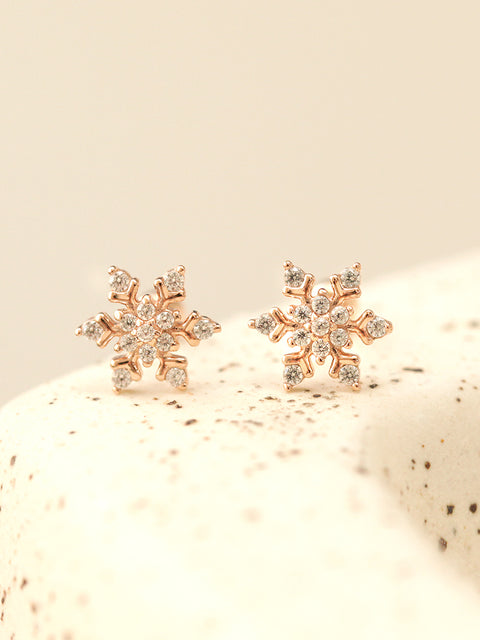 14K Gold Snowflake Cartilage Earring 20G