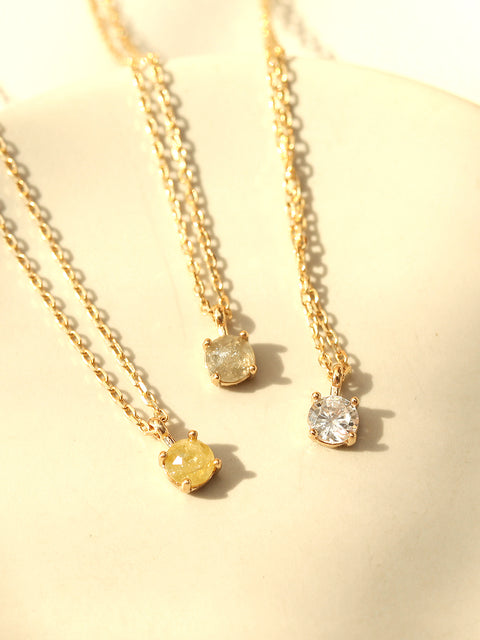 14K 18K Gold Rough Diamond Necklace