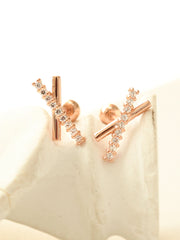 14K gold Cross Cubic cartilage earring 20g