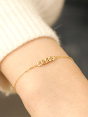 14K 18K Gold Cubic Chain Bracelet