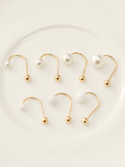 14K gold Opal & Pearl cartilage earring 20g
