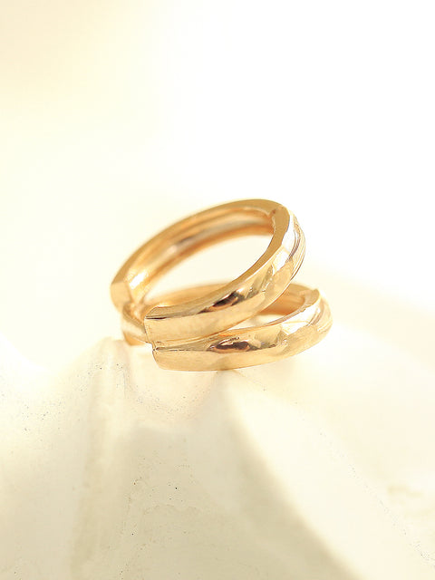 14K Gold Two Line Hoop Earring