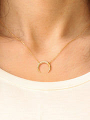 925 Silver Crescent Necklace
