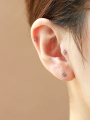 14K Gold Lovely Flower Cartilage Earring S,M,L 18G16G