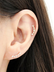 14K Gold Curve Bar Cartilage Earring 20g