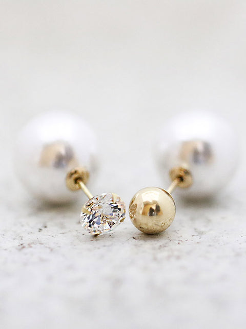 14K Gold Pearl Earring Backs