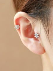 14K Gold Lovely Flower Cartilage Earring S,M,L 18G16G