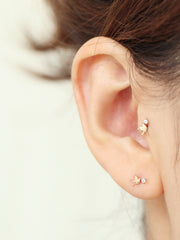 14K Gold Bird Piercing Cartilage Earring 18G16G