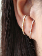 14K Gold Cubic ear cuff wrap earring 20g