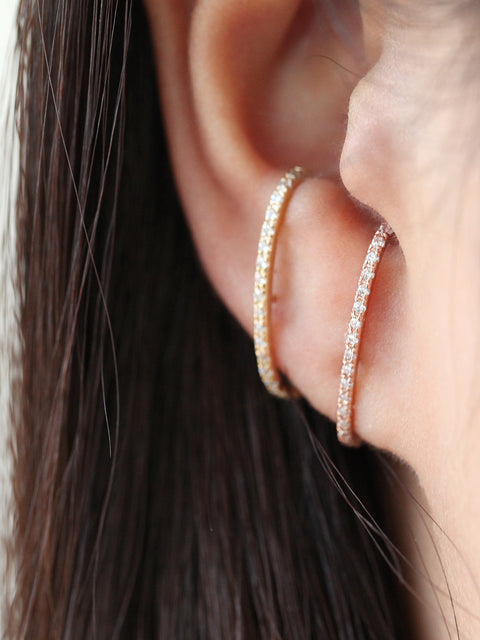 14K Gold Cubic ear cuff wrap earring 20g