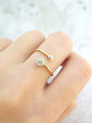 14K Gold Delicate Open CZ Ring