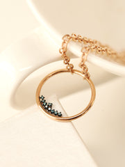 14K 18K Blue Diamond Circle Bracelet