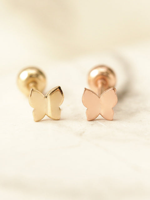 14K Gold Daily Mini Butterfly Cartilage Earring 20G18G16G