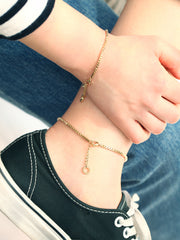 14K Gold Box Chain Anklet