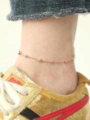 14K 18K Gold Ball Chain Anklet Bracelet