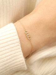 14K 18K Gold Cubic Chain Bracelet