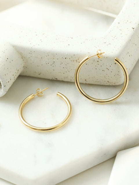 925 Silver Bold Hoop Stud Earring