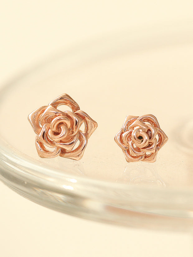 14K Gold Rose Flower Labret Piercing 18G16G