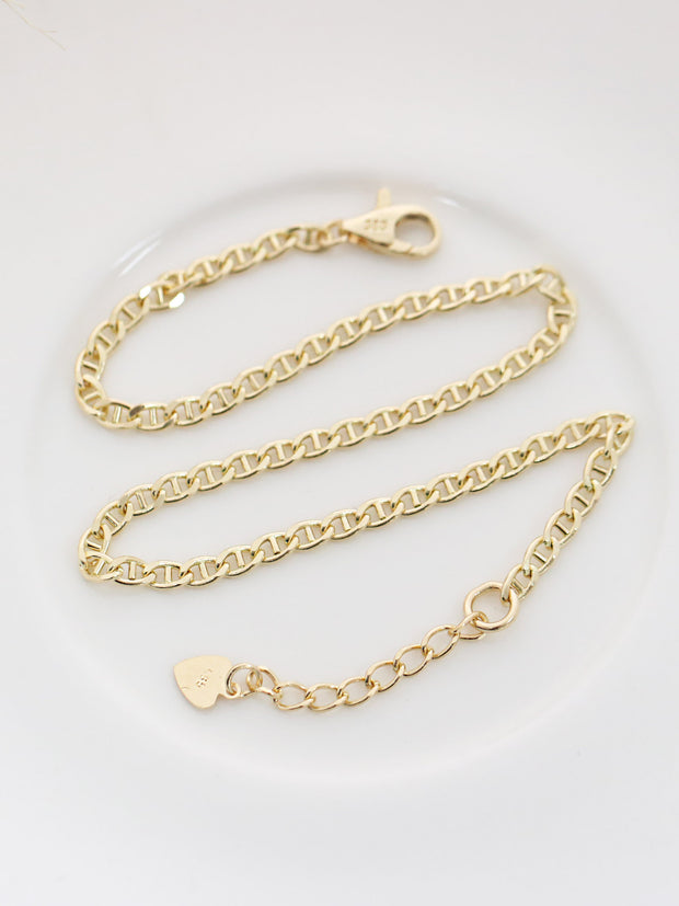 14K Gold Modern Chain Anklet bracelet