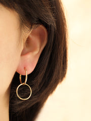 14K Gold Double Hoop Earring