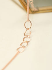 14K 18K Gold Circle Linked Two lines Layered Bracelet