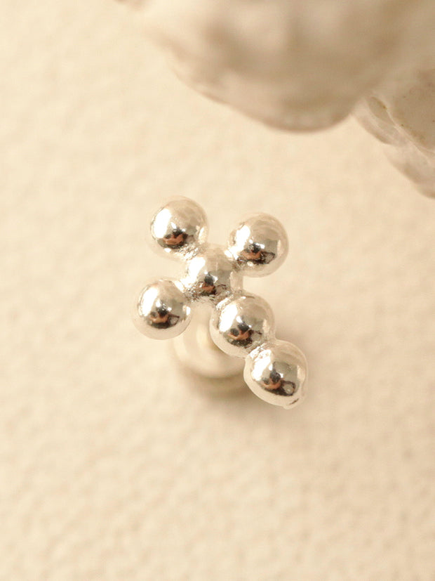 925 Silver Cross cartilage earring 20g