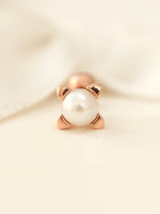 14K Gold Pearl Cartilage Earring 18G16G