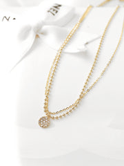 14K Gold Disc Charm Ball Chain Anklet