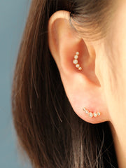 14K Gold Antique Cubic Curve Cartilage Earring 20G