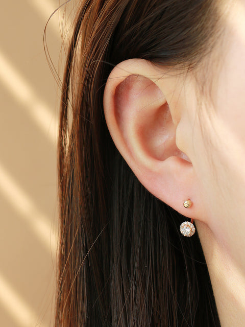 14K Gold Cubic Curve Tragus Piercing 18G16G