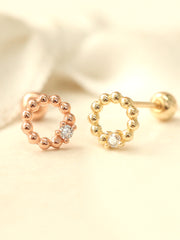 14K gold Bubble Ball Cubic cartilage earring 20g