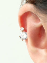 14K gold Snow Cubic tragus earring 20g