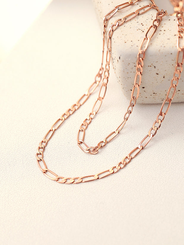 14K 18K Gold Flat Square Chain Necklace