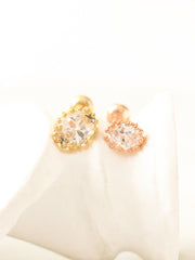 14K gold Round Cubic cartilage earring 20g