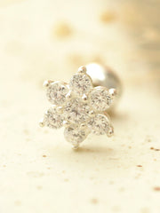 925 Silver Lovely Flower cartilage earring 16g