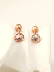 14K Gold Vintage Opal Cubic Cartilage Earring 18G16G