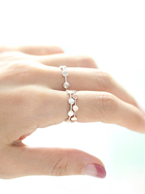 925 Silver Coin Twist Ring